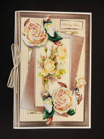 Golden Roses Anniversary Card and Decoupage by Valerie Spowart