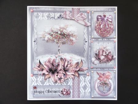Dusky Pink Christmas Card Front Mini Kit by Valerie Spowart