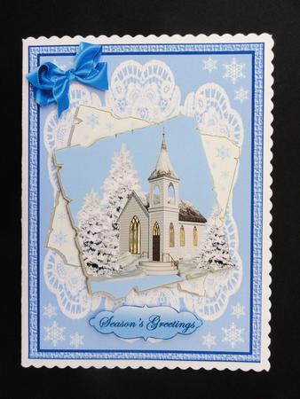 White Church on Paper and Lace by Valerie Spowart