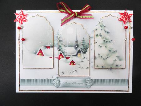 Snowy Snowy Night Panel Card with Arch Toppers by Valerie Spowart