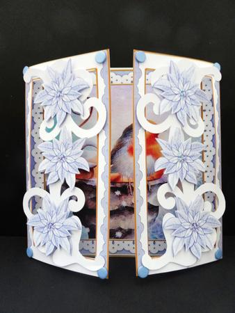 Blue Robin Fancy Swirl Gatefold Card & E Kit by Valerie Spowart