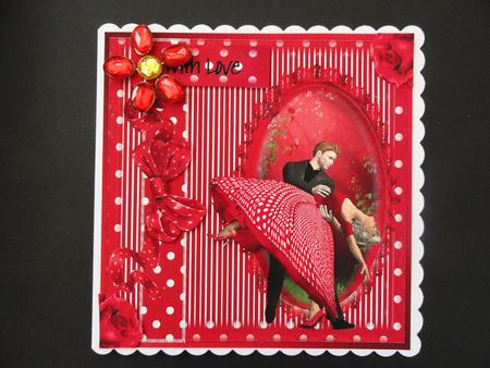 Polka Dots,stipes and Ribbon the Dip Card Topper by Valerie Spowart