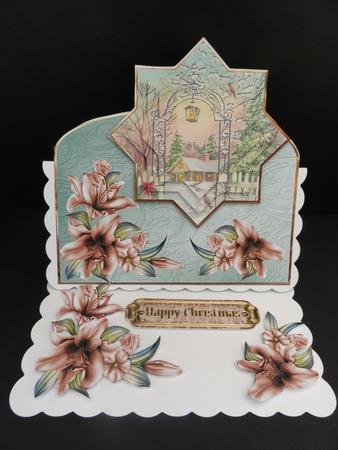 Vintage Scene and Winter Liles Over the Edge Card by Valerie Spowart