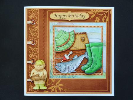 Fishing Accessories Card Topper & Decoupage by Valerie Spowart