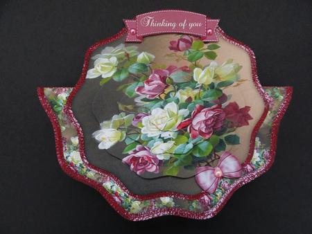 Vintage Painted Roses Shaped Over the Edge Mini Kit by Valerie Spowart