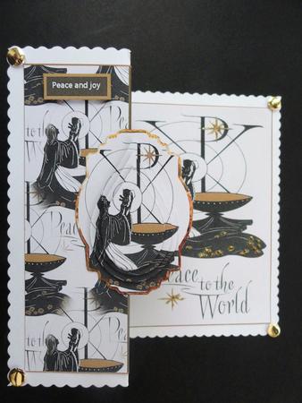 Peaceful Joy to the World No Hole Fold Back Card by Valerie Spowart