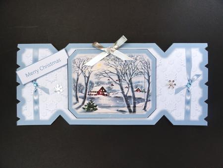 Vintage Christmas Scene Cracker with a Topper by Valerie Spowart