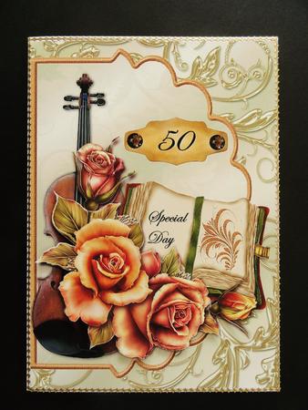 50 Year Wedding / Birthday in Gold by Valerie Spowart