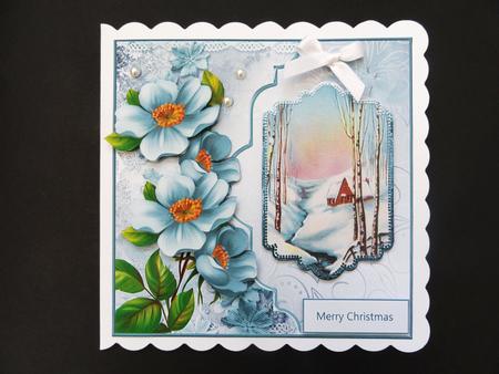 House on the Snow Covered Hill Bracket Card by Valerie Spowart