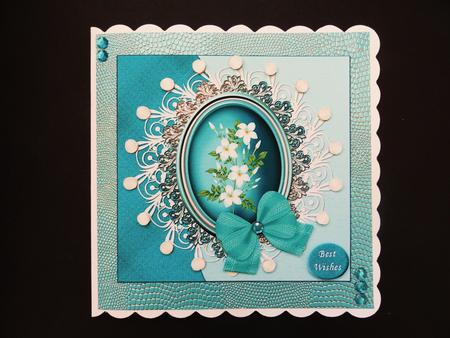 Turquoise Flower with Pearls by Valerie Spowart