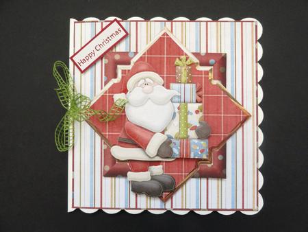 Santa Has Some Pressies Card with a Topper by Valerie Spowart