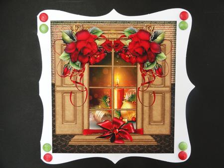 Window,christmas Winter Roses by Valerie Spowart