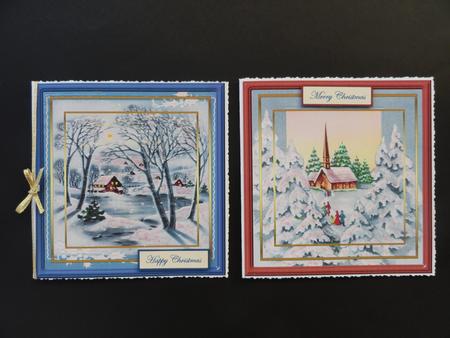 Church and Vintage Village Card Fronts by Valerie Spowart