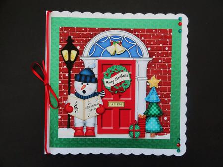 Singing Snowman Christmas Door Quick Card & 3D Decoupage by Valerie Spowart