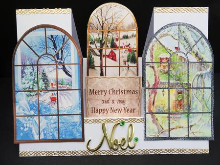 Vintage Window View Toppers and Sentiment Tags by Valerie Spowart