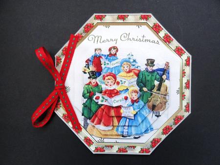 Christmas Carol Singers folded card by Valerie Spowart