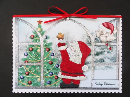 Santa Got a Big Star Card Window View by Valerie Spowart