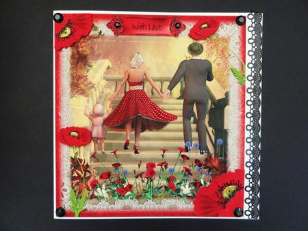 Vintage Style Coming Home Card Topper by Valerie Spowart
