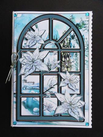 Christmas Window Ice Bleu by Valerie Spowart