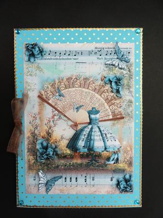 Beautiful Vintage Style Blue Music Dress by Valerie Spowart