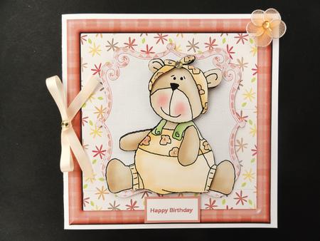 Little Bear Card with a Topper and Decoupage by Valerie Spowart