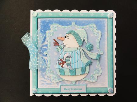 Snowman with a Heart Card, Topper and Decoupage by Valerie Spowart