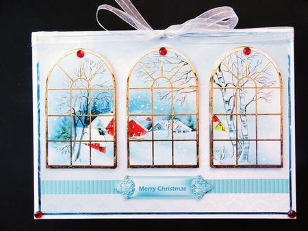 Rooftops Through the Windows Panel Card by Valerie Spowart