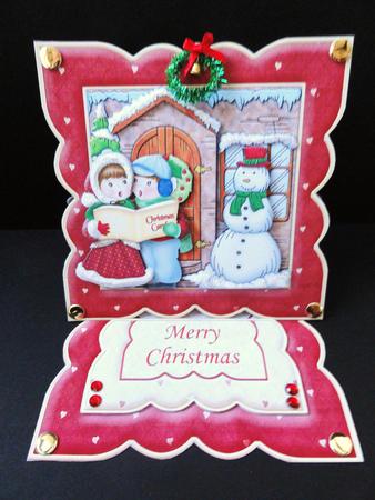 Carollers at the Door Christmas Easel & Decoupage by Valerie Spowart
