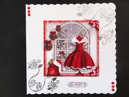 The Christmas Dress Window 5x5 Topper and Insert by Valerie Spowart