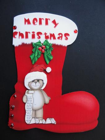 Santas Red Boot Shaped Card by Valerie Spowart