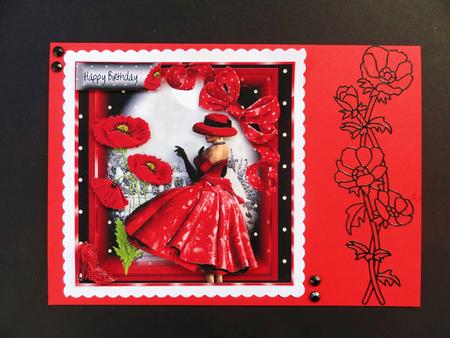 Gorgeous Grace and the Red Poppy's 5x5 by Valerie Spowart