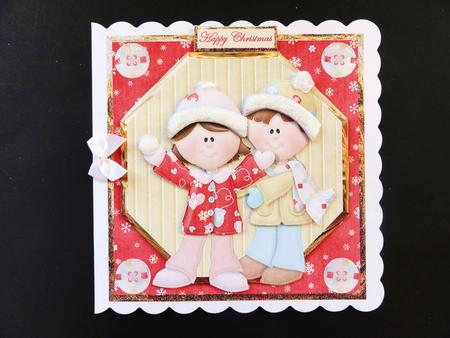 Winter Fun Card with Decoupage by Valerie Spowart