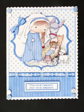 Izzy's Nativity 5x7 Decoupage by Valerie Spowart