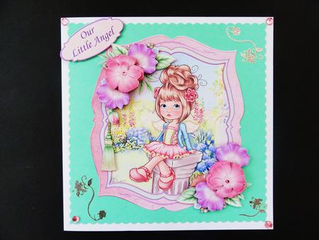 Our Little Angel Birthday Card Topper & Decoupage by Valerie Spowart