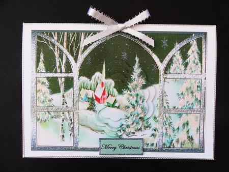 Stars at Night at Christmas Window View Card by Valerie Spowart