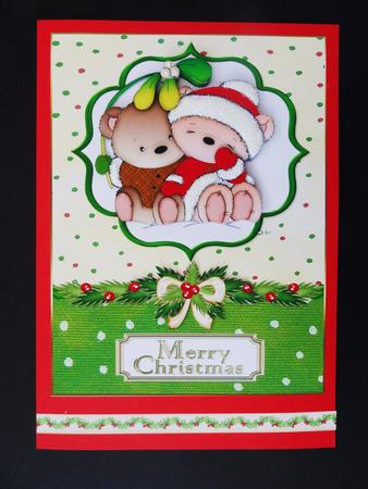 Christmas Teddy Couple 3 Languages by Valerie Spowart