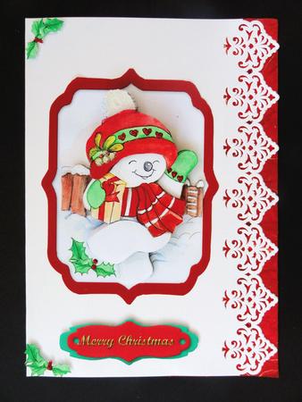 Snowman 3D Decoupage Topper with Sentiments by Valerie Spowart