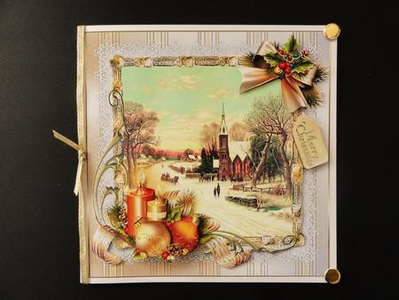 Vintage Golden Christmas Scene by Valerie Spowart