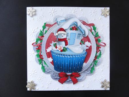 Lovely Topper or Easel Christmas Cupcake Card  by Valerie Spowart
