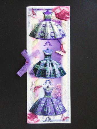 The Three Dresses Dl Card Front by Valerie Spowart