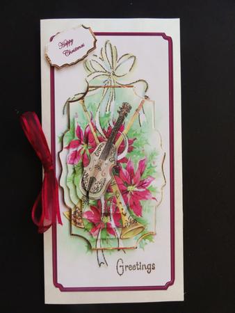 Musical Christmas Dl Card with Shaped Pyramid by Valerie Spowart