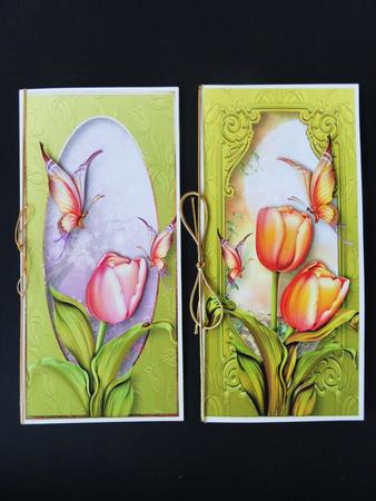 2 Spring Tulips Dl Toppers by Valerie Spowart