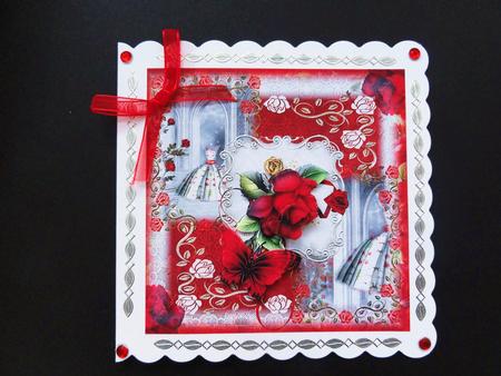Gorgeous Red Rose 8x8 Topper by Valerie Spowart