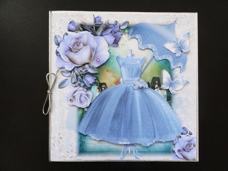 Blue Polka Dots Dress Card Front Kit by Valerie Spowart