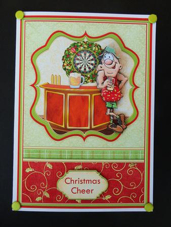 Christmas Down the Pub Card Topper & Decoupage by Valerie Spowart
