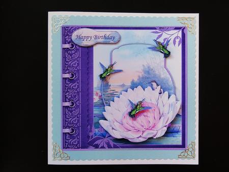 Humming Birds & Lily Card Topper & Decoupage by Valerie Spowart
