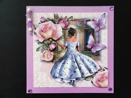 Pink Polka Dots and Lace Card Front Kit by Valerie Spowart