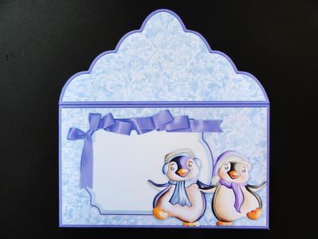 Dancing Penguins Blank Christmas Money Wallet by Valerie Spowart