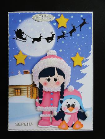 Little Eskimo Girl with Penguin by Valerie Spowart
