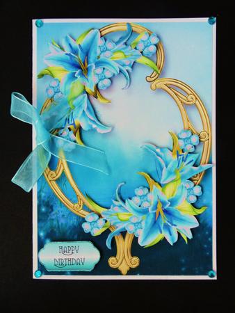 Beautiful Blue Lilies & Golden Frame by Valerie Spowart